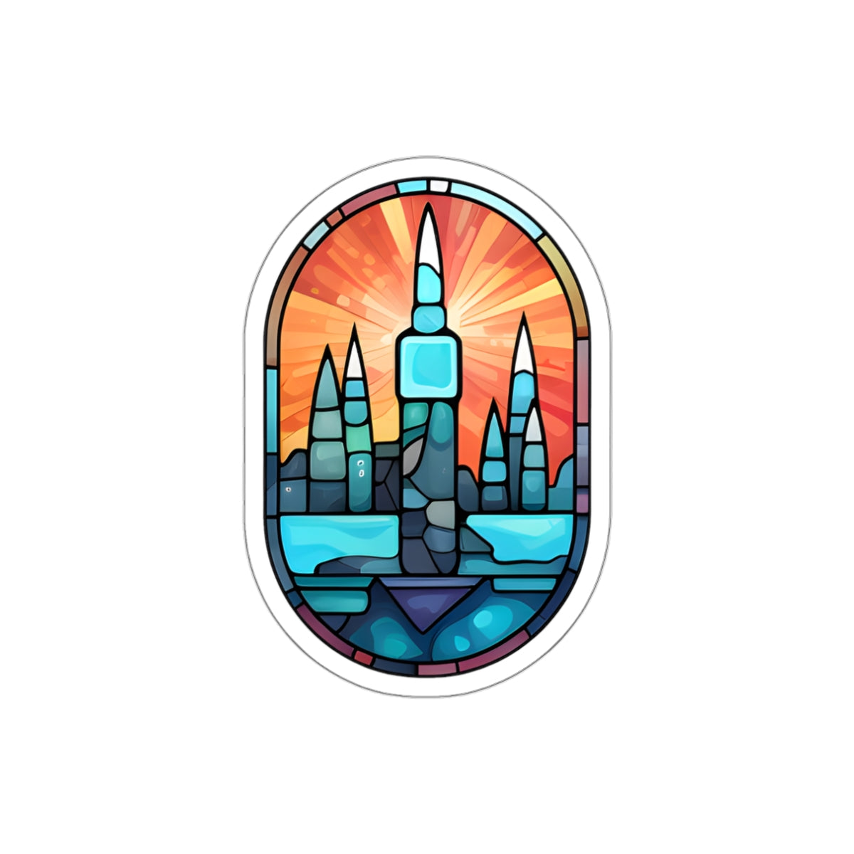 Stained Glass Castle Vista Sticker