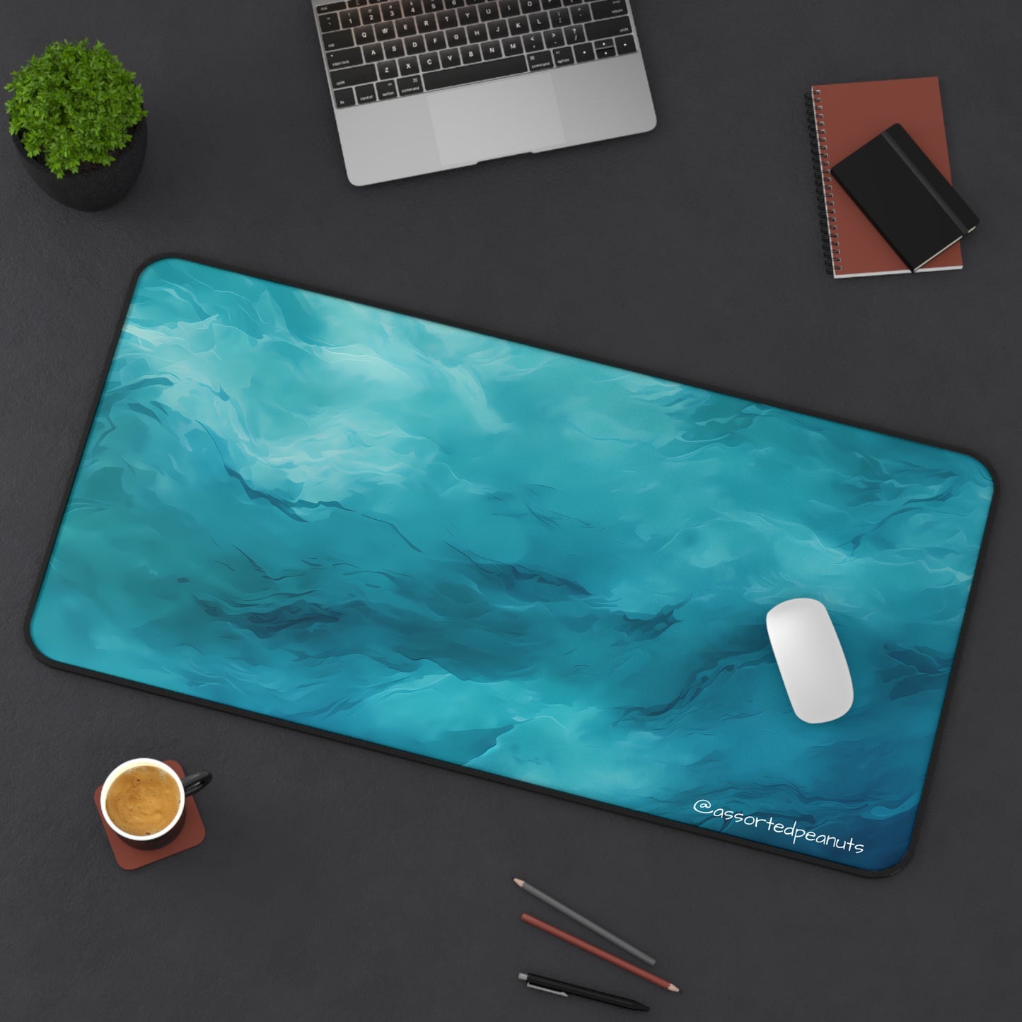 Azure Swirls Desk Mat