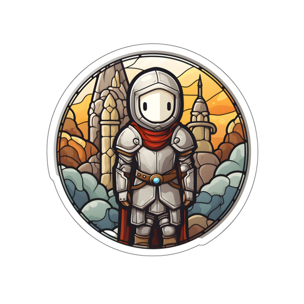 Stained Glass Knight Sticker