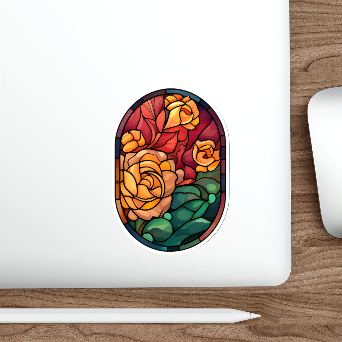 Stained Glass Floral Elegance Sticker