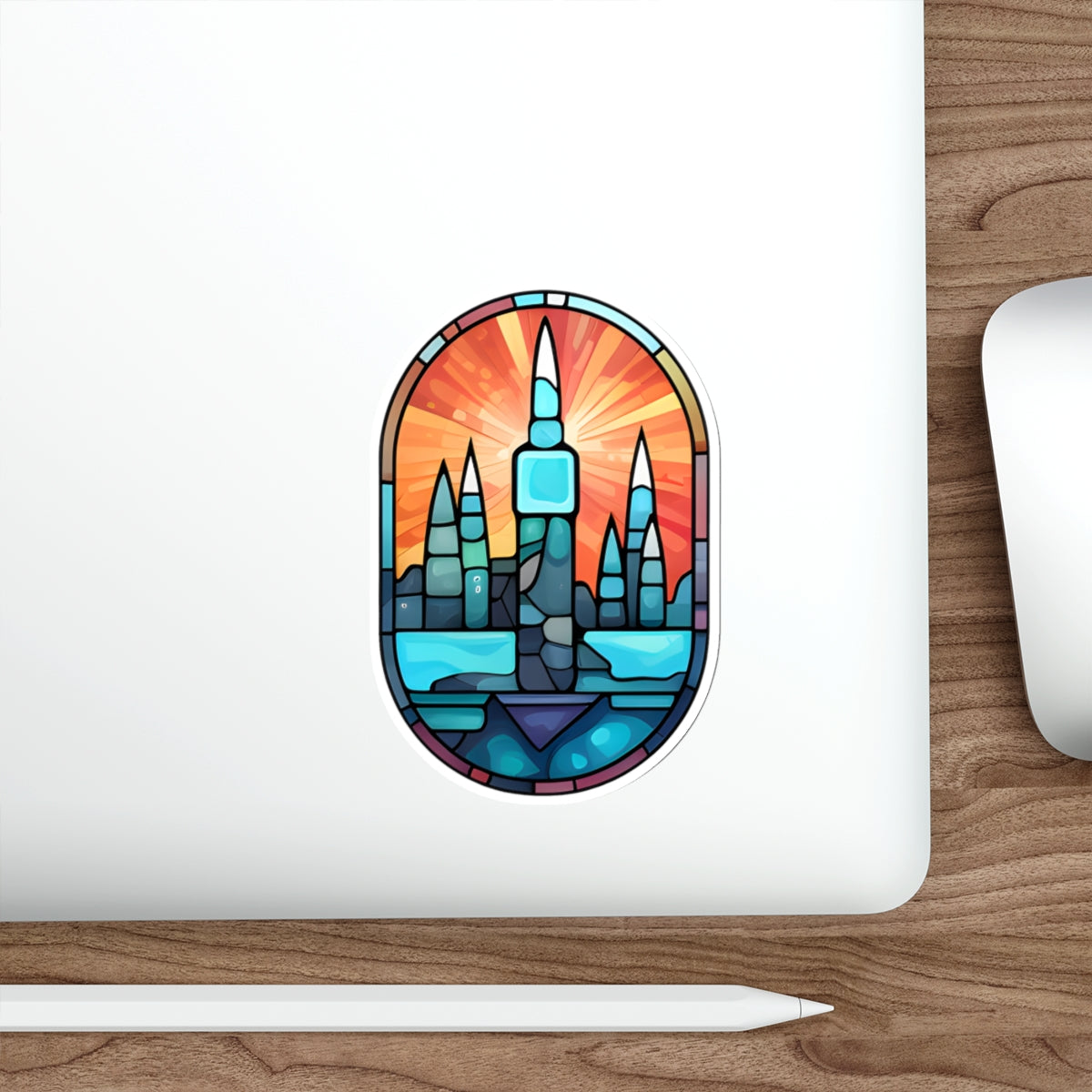 Stained Glass Castle Vista Sticker