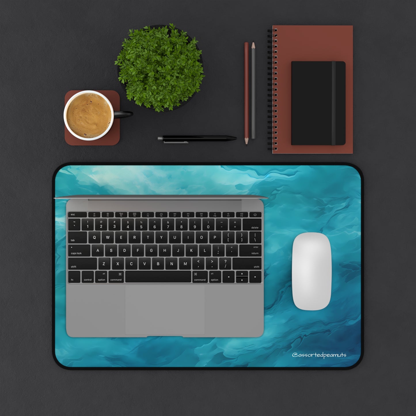 Azure Swirls Desk Mat