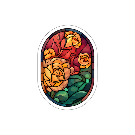 Stained Glass Floral Elegance Sticker