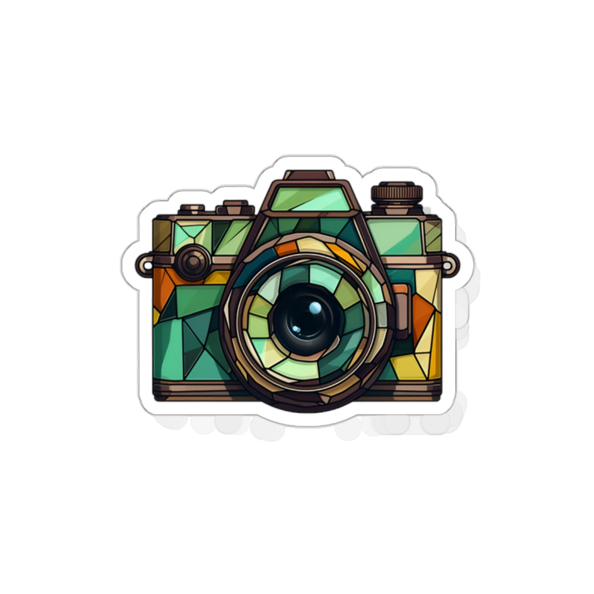 Green Glass Vintage Camera Sticker