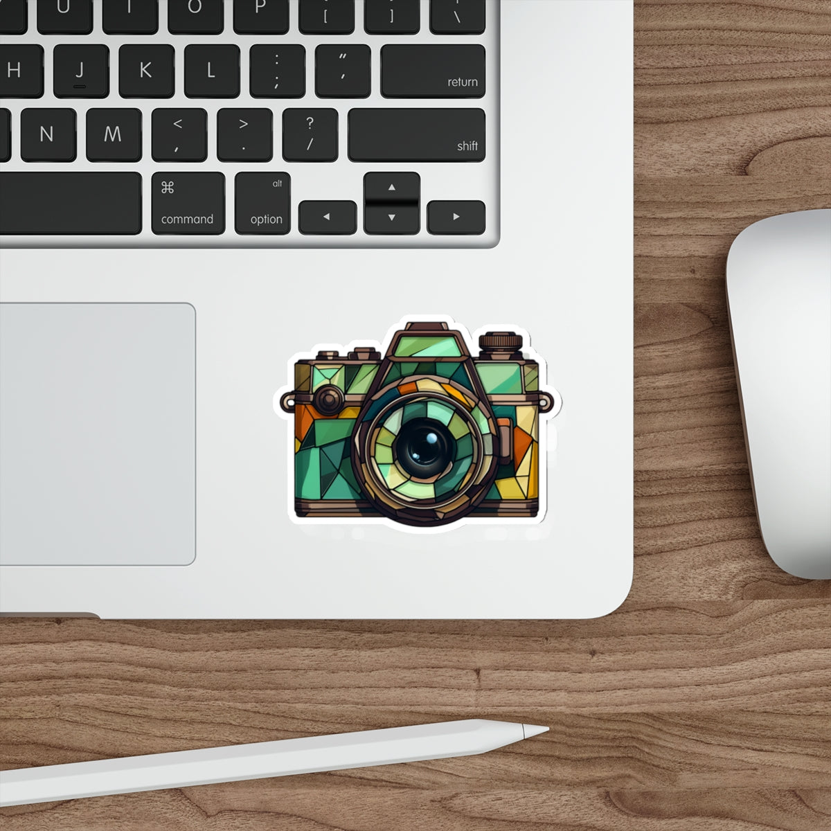 Green Glass Vintage Camera Sticker