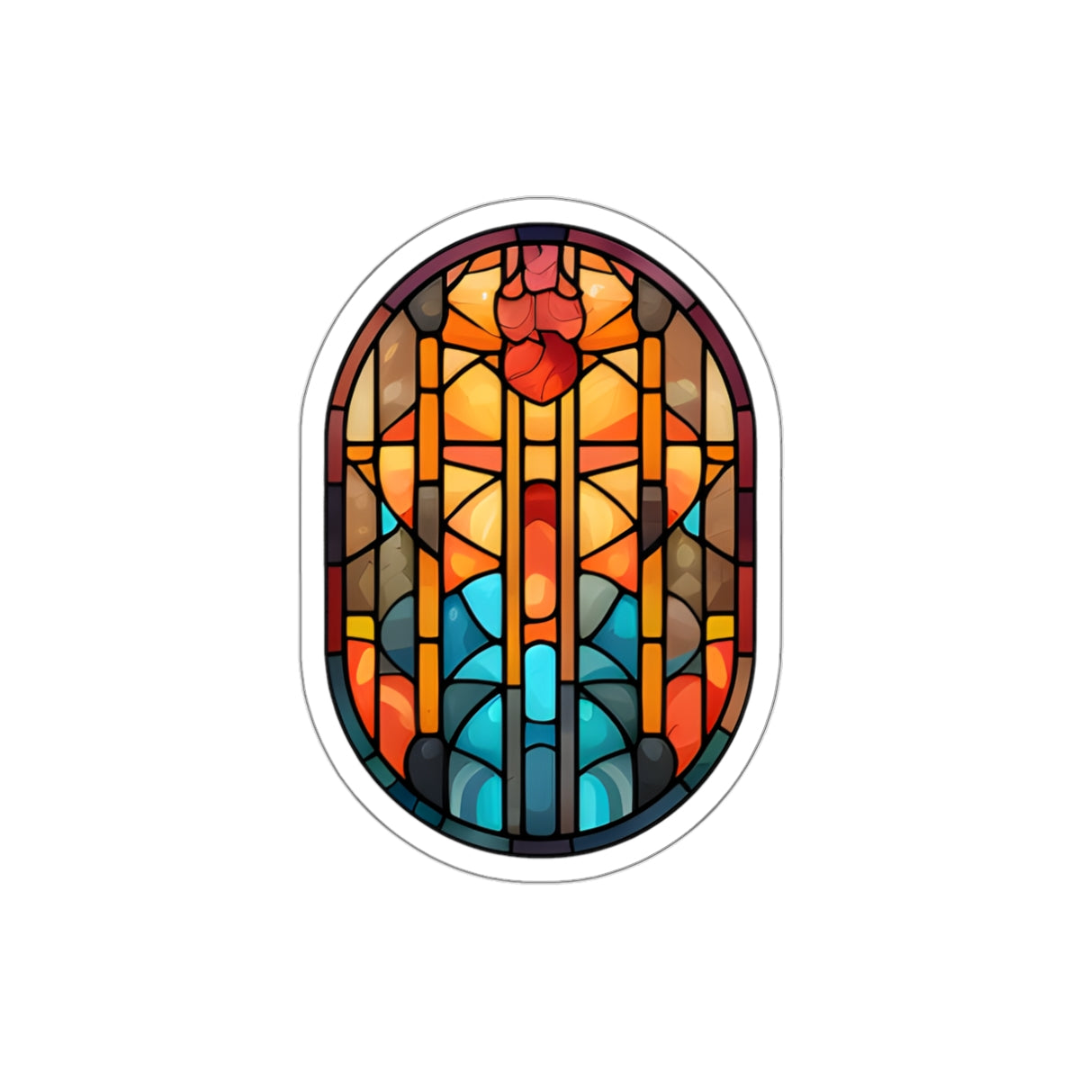 Stained Glass Abstract Mosaic Sticker