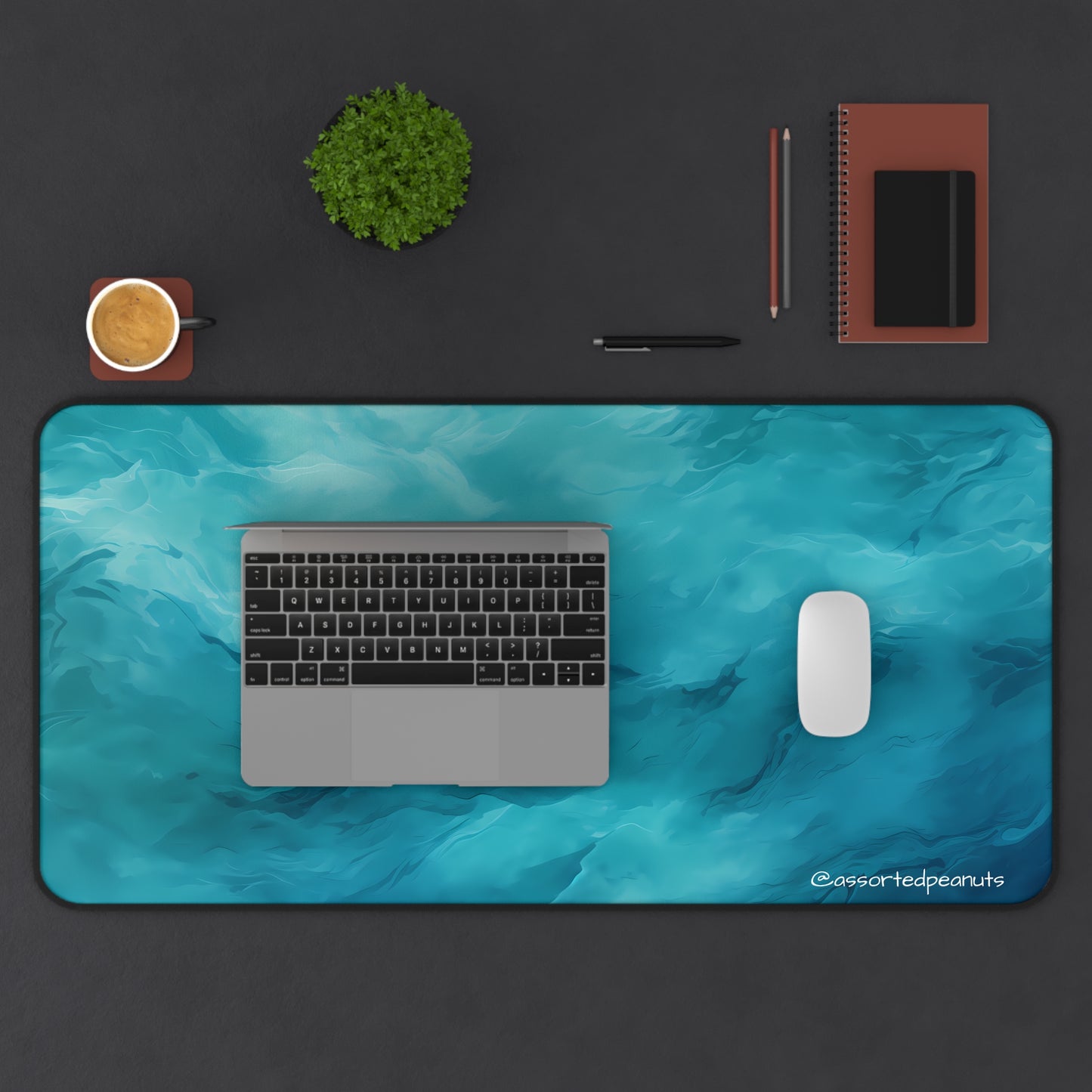 Azure Swirls Desk Mat