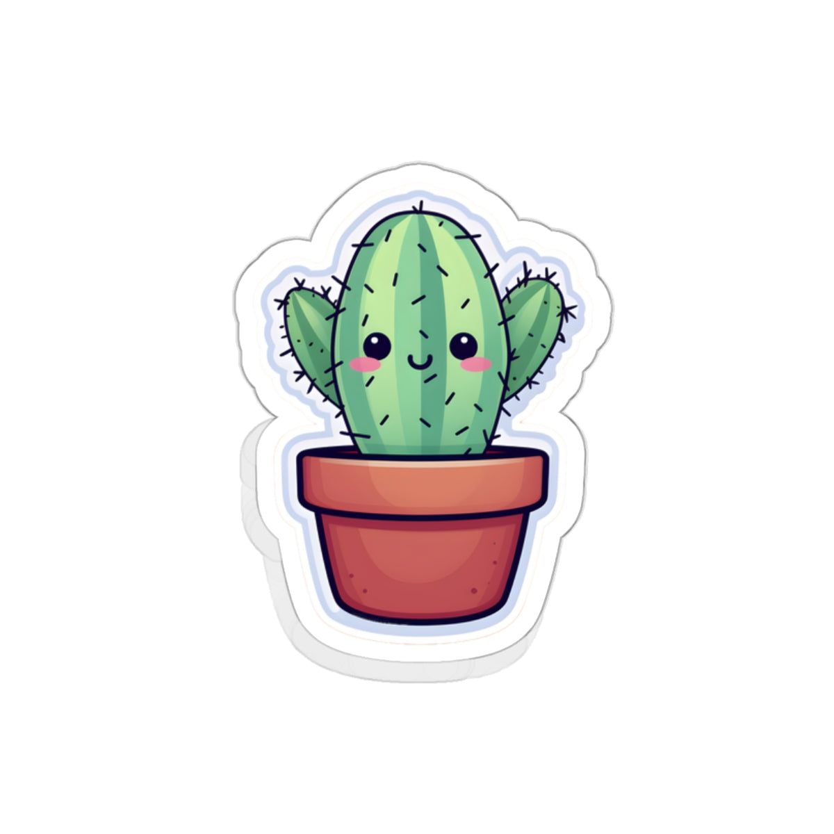 Cute Smiling Cactus Sticker