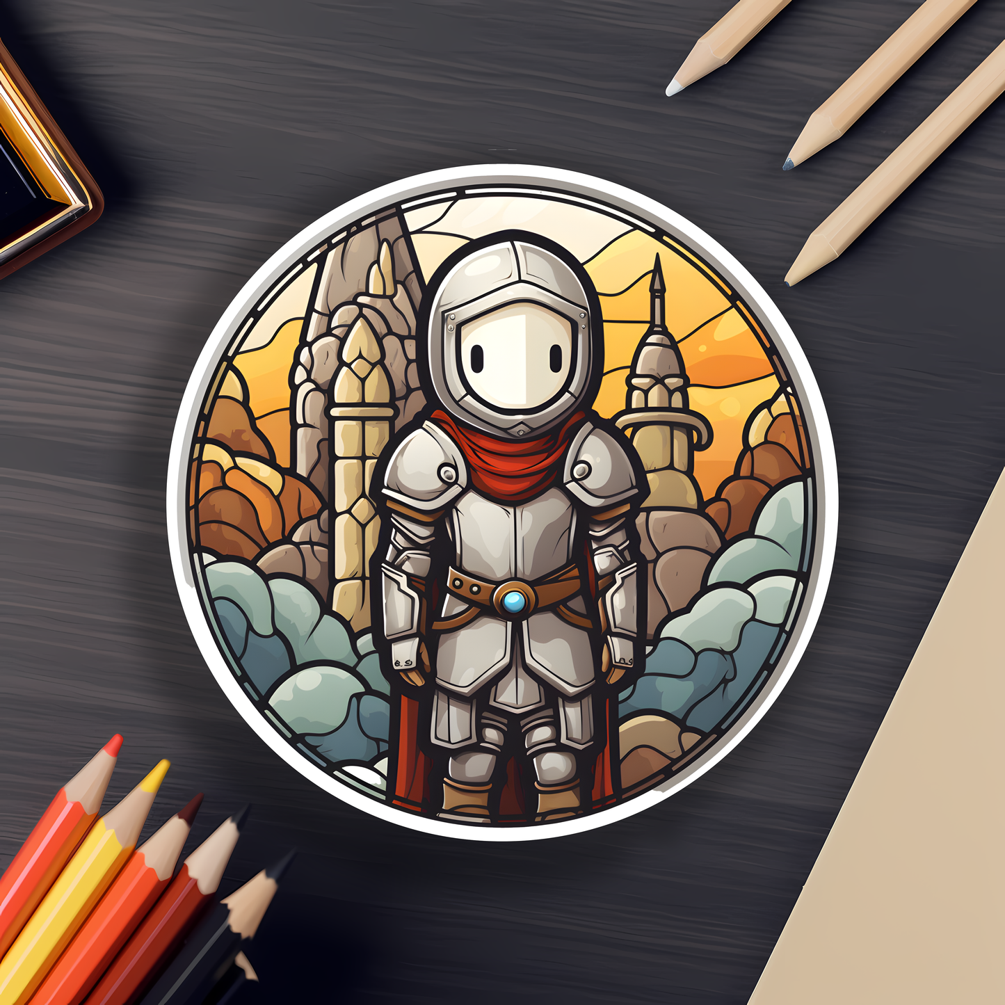 Stained Glass Knight Sticker