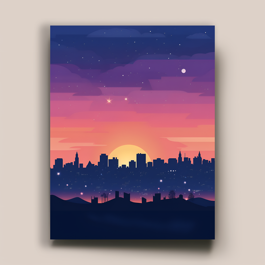 Cityscape Sunset Greeting Card